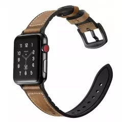 Curea compatibila Apple Watch, 42/44mm din piele, Gonga® - Maro