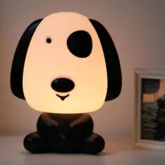 Lampa de veghe pentru copii, model catel, lumina calda, Gonga® - Alb/Negru