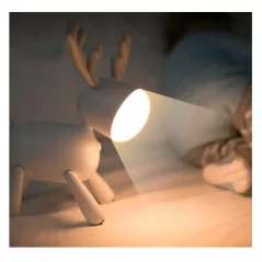 Lampa LED de veghe pentru copii, model ren, Gonga® - Maro