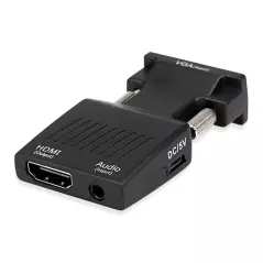 Convertor/adaptor video/audio de înaltă calitate de la VGA (D-Sub) la HDMI, Gonga® - Negru