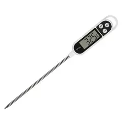 Termometru digital alimentar de insertie cu tija, 3 butoane si oprire automata, interval masurare -50° C - +300° C, Gonga® - Alb