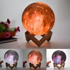 Lampa LED 3D in forma de luna, 16 culori, Gonga® - Multicolor